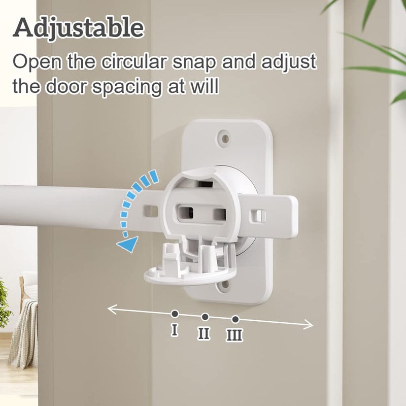 Eudemon 1 Pack Child Proof Door Finger Pinch Guard, Baby Door Stopper& Door Latch, Adjustable Door Lever Handle for Pets, Great Door Lock for Dogs, Easy Cats Entry(White) - Image 3